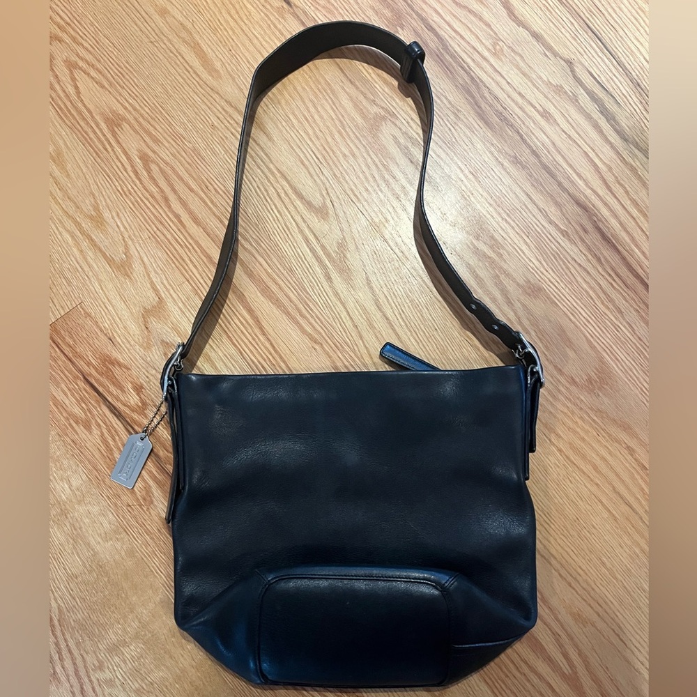 Coach black leather vintage bag